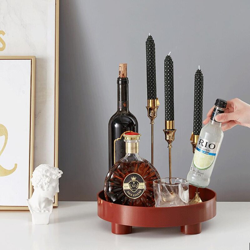 Medinis padėklas žvakidės laikymo padėklas dekoravimo organizatoriui Namų dekoras Dekoratyvinis padėklas Papuošalai Rodyti maisto lėkštes konteineris