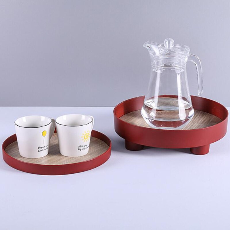 Medinis padėklas žvakidės laikymo padėklas dekoravimo organizatoriui Namų dekoras Dekoratyvinis padėklas Papuošalai Rodyti maisto lėkštes konteineris