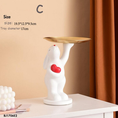 Dekorativni pladanj Pladanj za statue od smole za dekoraciju Doma Dekor Držač nakita Skulptura medvjeda Metalni pladanj Tanjuri za dekoraciju sobe