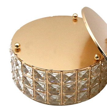 Nordic Luxury Crystal Storage Tray Candy Fruit Organizer Κοσμήματα Κουτί καλλυντικών με καπάκι