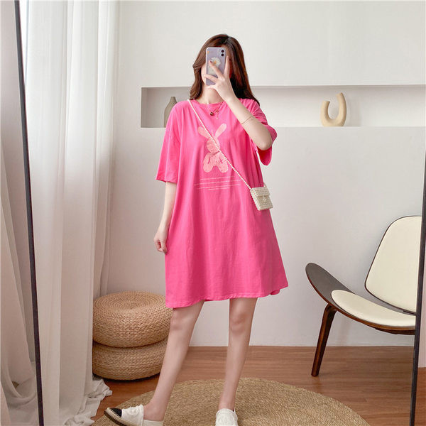 Ženska spavaćica sa ovalnim izrezom i aplikacijom za trudnice