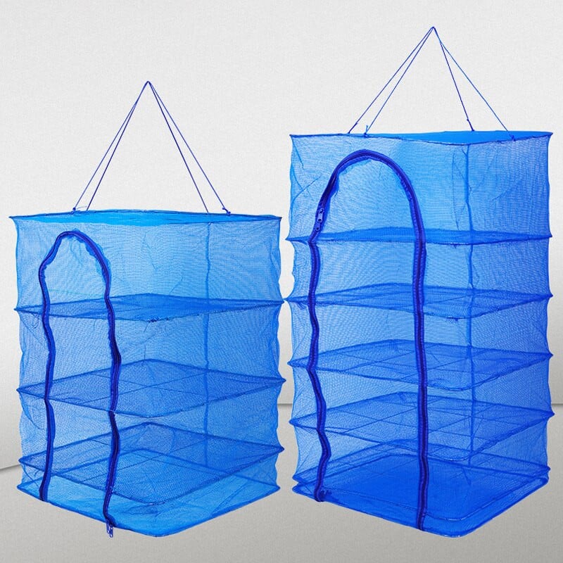 Πτυσσόμενο πλέγμα για ξήρανση τροφίμων 4 στρώσεων Δίχτυ ψαρέματος που στεγνώνει Κρεμαστό καλάθι Πιάτα λαχανικών με ψάρια Στεγνωτήριο Flower Buds Plants Organizer