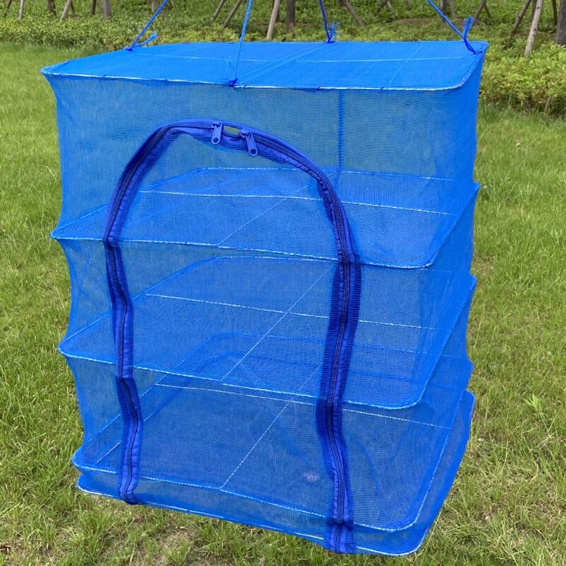 Πτυσσόμενο πλέγμα για ξήρανση τροφίμων 4 στρώσεων Δίχτυ ψαρέματος που στεγνώνει Κρεμαστό καλάθι Πιάτα λαχανικών με ψάρια Στεγνωτήριο Flower Buds Plants Organizer