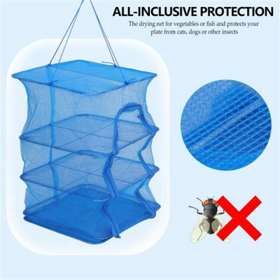 1db Vegetable Fish Összecsukható szárítóháló Függesztett hálós szárító Hálós szárító Szárítóketrec Nylon halháló Gyümölcs Zöldségháló Otthoni kellékek