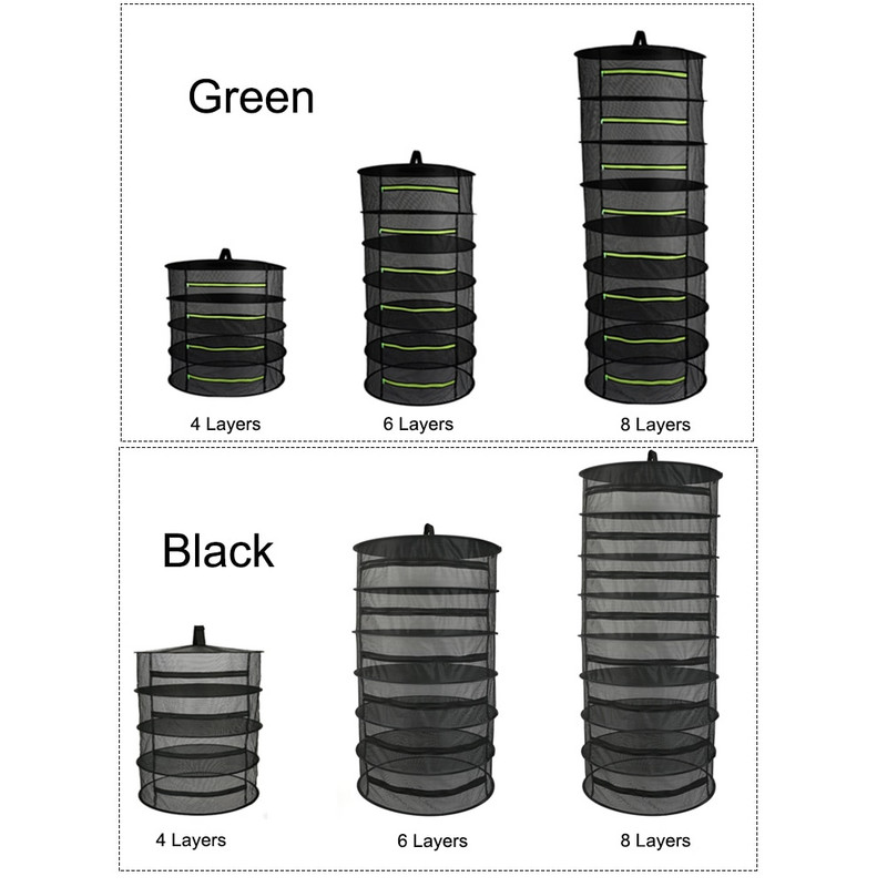 4/6/8 Sluoksniai Žolelių džiovinimo tinklas Sulankstomas žvejybos tinklas Kabantis krepšelis Sulankstomas sauso stovo krepšys tinklinis džiovintuvas žolelėms gėlėms augalams pumpurams