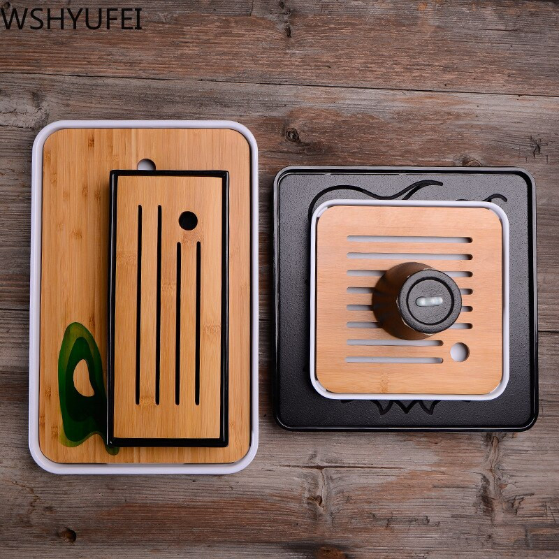 WSHYUFEI Kinijos bambuko padėklas arbatos padėklas vaisių patiekalas Drenažas Vandens laikymas Stalas Arbata Arbatos ceremonijos etiketas Arbata Priedai