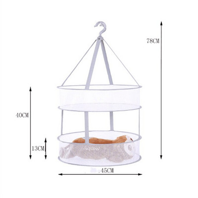 Sušilica za rublje otporna na vjetar Stalak za sušenje veste za veste Viseća košara za rublje Mrežaste sklopive mreže Dvoslojne