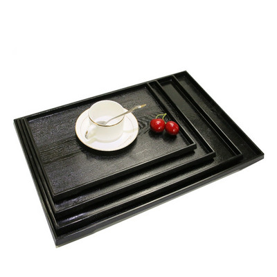 3 размера дървена табла за сервиране Правоъгълна табла за храна Поднос с иконом Дървен поднос за вечеря Закуска Чаша за кафе Поднос за отцеждане за домашна кухня