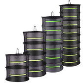 Skersmuo 60cm 2/4/6/8 sluoksnių džiovinimo lentyna tinklelis žolelių džiovinimo juodas tinklelis pakabinamas džiovintuvo stovas su užtrauktuku augalų hidroponikos gėlėms