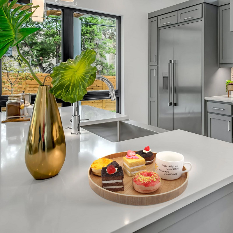 1 tk ümmargune puuviljaalus täispuidust tassialus teelaua suupistealus (palgi värvi)