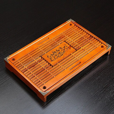 Medinis arbatos padėklas Kungfu arbatos padėklai 43X27X5.5CM Kinijos arbatos įrankiai