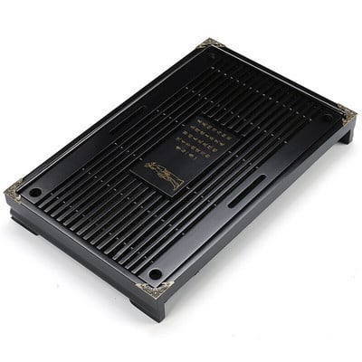 Tömör fa teástálca KungFu teáskészlet fiók Kínai vízelvezető asztal teástálca 43X27X5,5cm