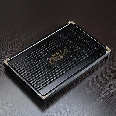 Tömör fa teástálca KungFu teáskészlet fiók Kínai vízelvezető asztal teástálca 43X27X5,5cm