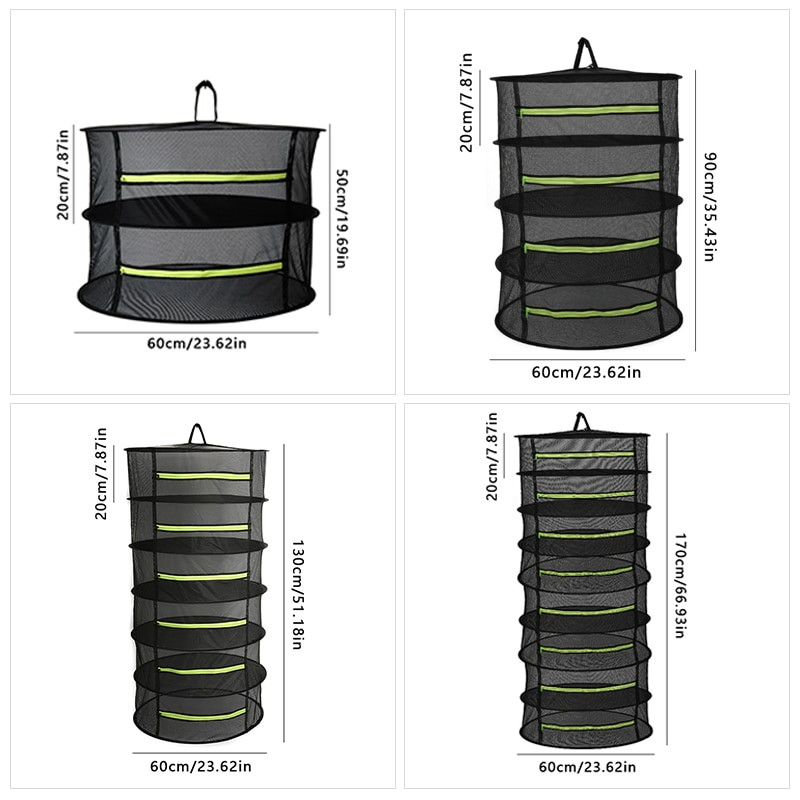 Δίχτυ στεγνώματος 2/4/6 στρώσεων για βότανα Κρεμαστό καλάθι πτυσσόμενο στεγνό ράφι βοτάνων Δίχτυ στεγνωτήριο πλέγμα τσάντας για μπουμπούκια λουλουδιών Φυτά οργάνωση