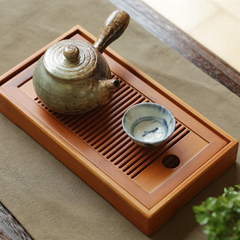 1 бр. Бамбукова поднос за сервиране на чай Деликатна маса за чай Домакински бамбуков поднос за чай Kung-Fu Комплект за чай Китайска чайна Дъска за церемония Инструменти