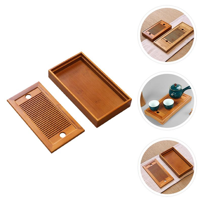 1 бр. Бамбукова поднос за сервиране на чай Деликатна маса за чай Домакински бамбуков поднос за чай Kung-Fu Комплект за чай Китайска чайна Дъска за церемония Инструменти