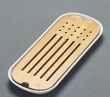 1PC Бамбукова тава за чай Дренаж за съхранение на вода Kung Fu Чаен сервиз Стайна дъска Маса Китайска чайна чаша Инструменти за церемония Сервиз за чай MF 027