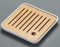 1PC Бамбукова тава за чай Дренаж за съхранение на вода Kung Fu Чаен сервиз Стайна дъска Маса Китайска чайна чаша Инструменти за церемония Сервиз за чай MF 027