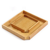 Négyzet alakú, fából készült tálaló fa tányér tea étel étel italtál többcélú vacsora marha steak gyümölcs snack tálca