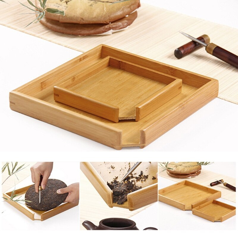 Négyzet alakú, fából készült tálaló fa tányér tea étel étel italtál többcélú vacsora marha steak gyümölcs snack tálca