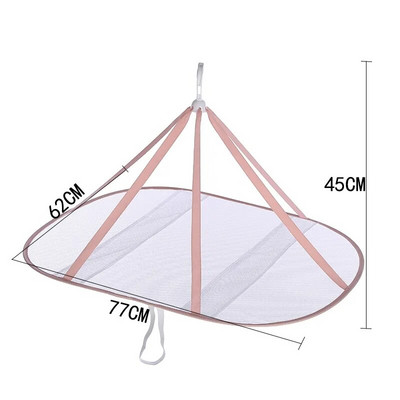 Rožinis džiovinimo tinklelis pakabinamas drabužių krepšelis, atsparus vėjui, kvėpuojantis daugiasluoksnis stačiakampis plokščias džiovinimo tinklelis, kojinės, megztiniai, džiovinimo lentyna