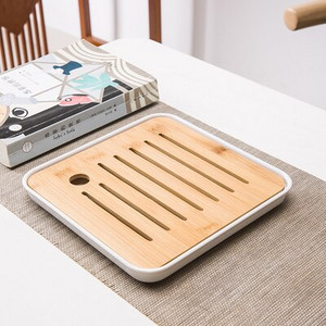 Bambuko arbatos padėklas drenažo vandens laikymas Kungfu arbatos rinkinys Svetainė Kavos staliukas Nutekėjimo padėklas laikymo reikmenys Melamino arbatos padėklas