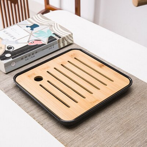 Bambuko arbatos padėklas drenažo vandens laikymas Kungfu arbatos rinkinys Svetainė Kavos staliukas Nutekėjimo padėklas laikymo reikmenys Melamino arbatos padėklas