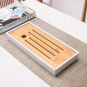 Bambuko arbatos padėklas drenažo vandens laikymas Kungfu arbatos rinkinys Svetainė Kavos staliukas Nutekėjimo padėklas laikymo reikmenys Melamino arbatos padėklas