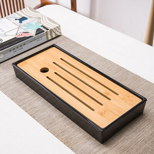 Bambuko arbatos padėklas drenažo vandens laikymas Kungfu arbatos rinkinys Svetainė Kavos staliukas Nutekėjimo padėklas laikymo reikmenys Melamino arbatos padėklas