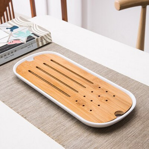 Bambuko arbatos padėklas drenažo vandens laikymas Kungfu arbatos rinkinys Svetainė Kavos staliukas Nutekėjimo padėklas laikymo reikmenys Melamino arbatos padėklas