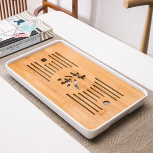 Bambuko arbatos padėklas drenažo vandens laikymas Kungfu arbatos rinkinys Svetainė Kavos staliukas Nutekėjimo padėklas laikymo reikmenys Melamino arbatos padėklas