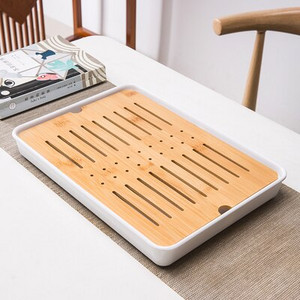 Bambuko arbatos padėklas drenažo vandens laikymas Kungfu arbatos rinkinys Svetainė Kavos staliukas Nutekėjimo padėklas laikymo reikmenys Melamino arbatos padėklas