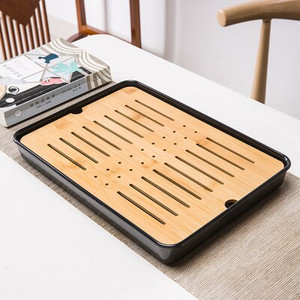 Bambuko arbatos padėklas drenažo vandens laikymas Kungfu arbatos rinkinys Svetainė Kavos staliukas Nutekėjimo padėklas laikymo reikmenys Melamino arbatos padėklas