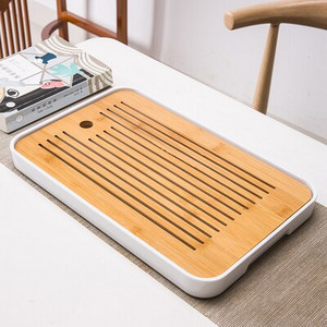 Bambuko arbatos padėklas drenažo vandens laikymas Kungfu arbatos rinkinys Svetainė Kavos staliukas Nutekėjimo padėklas laikymo reikmenys Melamino arbatos padėklas