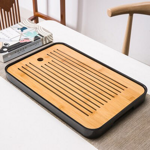 Bambuko arbatos padėklas drenažo vandens laikymas Kungfu arbatos rinkinys Svetainė Kavos staliukas Nutekėjimo padėklas laikymo reikmenys Melamino arbatos padėklas