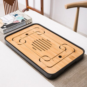 Bambuko arbatos padėklas drenažo vandens laikymas Kungfu arbatos rinkinys Svetainė Kavos staliukas Nutekėjimo padėklas laikymo reikmenys Melamino arbatos padėklas