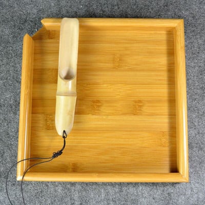 Естествен кунг-фу Бамбуков поднос за чай + лъжица + нож Комплект дъски за чай пуер за показване на da hong pao Инструменти за чаена церемония Аксесоари