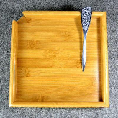 Естествен кунг-фу Бамбуков поднос за чай + лъжица + нож Комплект дъски за чай пуер за показване на da hong pao Инструменти за чаена церемония Аксесоари