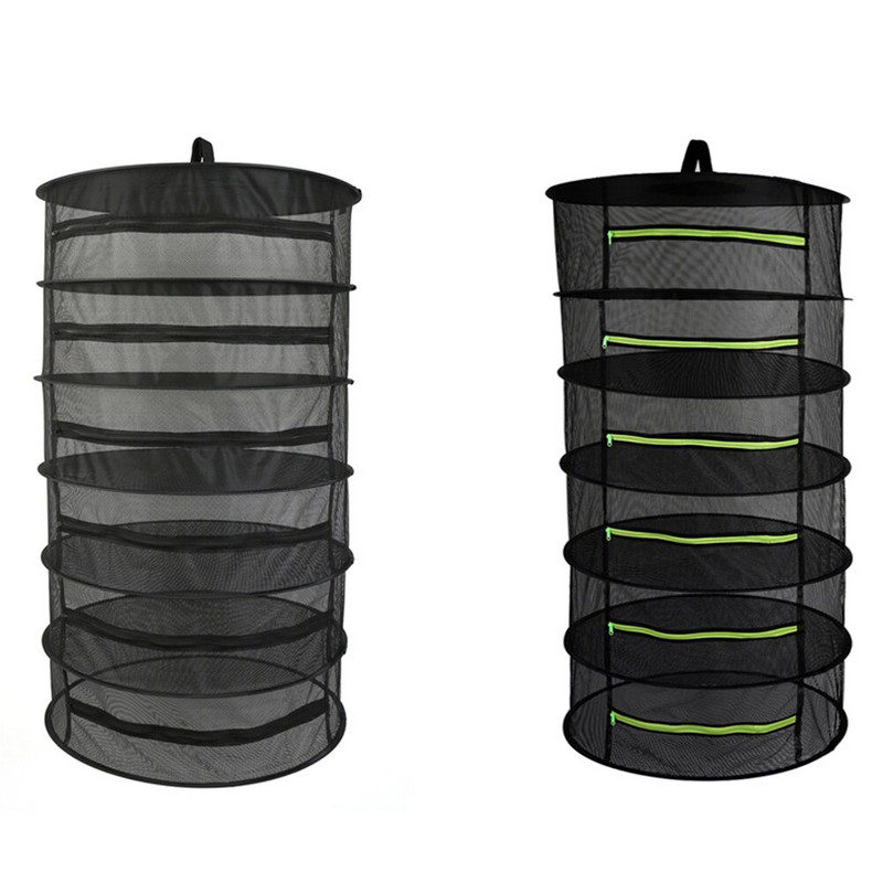 Мрежа за сушене на билки 8 слоя Сгъваема висяща кошница Поставка за сушене на билки Затваряне с цип Суха мрежа за пъпки Боб Растение Цвете Зеленчук