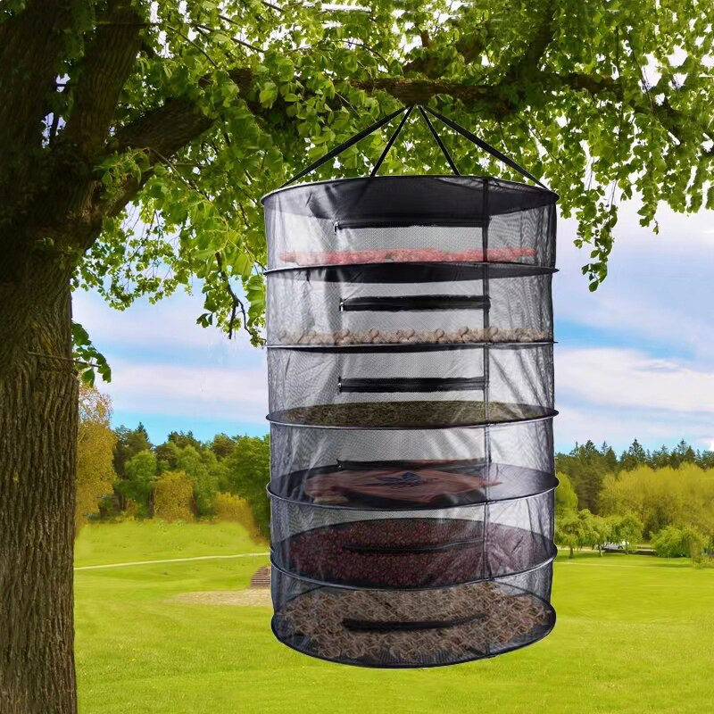 Мрежа за сушене на билки 8 слоя Сгъваема висяща кошница Поставка за сушене на билки Затваряне с цип Суха мрежа за пъпки Боб Растение Цвете Зеленчук