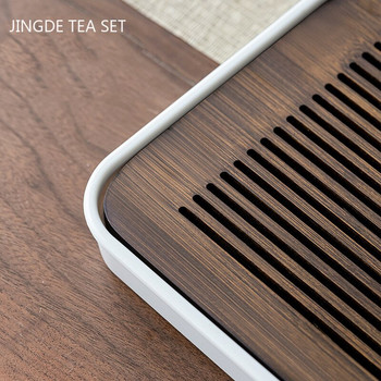 1PC Античен домакински бамбуков поднос за чай Дренаж за съхранение на вода Сух поднос с мехурчета чай Инструменти за китайска чаена церемония Сервизи за чай Консумативи