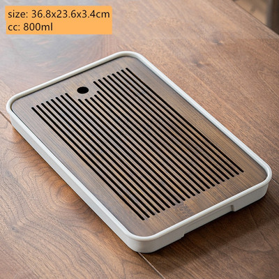 1PC Античен домакински бамбуков поднос за чай Дренаж за съхранение на вода Сух поднос с мехурчета чай Инструменти за китайска чаена церемония Сервизи за чай Консумативи