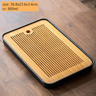 1PC Античен домакински бамбуков поднос за чай Дренаж за съхранение на вода Сух поднос с мехурчета чай Инструменти за китайска чаена церемония Сервизи за чай Консумативи