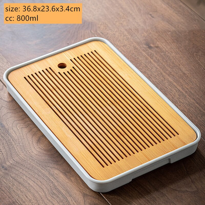 1PC Античен домакински бамбуков поднос за чай Дренаж за съхранение на вода Сух поднос с мехурчета чай Инструменти за китайска чаена церемония Сервизи за чай Консумативи