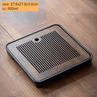 1PC Античен домакински бамбуков поднос за чай Дренаж за съхранение на вода Сух поднос с мехурчета чай Инструменти за китайска чаена церемония Сервизи за чай Консумативи