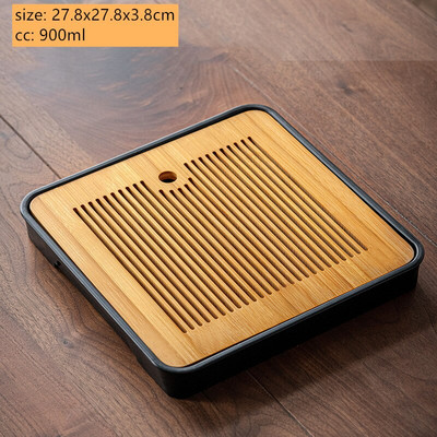 1PC Античен домакински бамбуков поднос за чай Дренаж за съхранение на вода Сух поднос с мехурчета чай Инструменти за китайска чаена церемония Сервизи за чай Консумативи