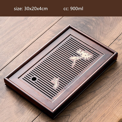 1PC Античен домакински бамбуков поднос за чай Дренаж за съхранение на вода Сух поднос с мехурчета чай Инструменти за китайска чаена церемония Сервизи за чай Консумативи