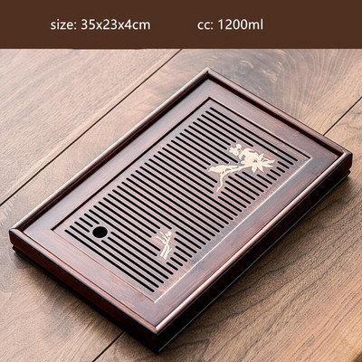 1PC Античен домакински бамбуков поднос за чай Дренаж за съхранение на вода Сух поднос с мехурчета чай Инструменти за китайска чаена церемония Сервизи за чай Консумативи