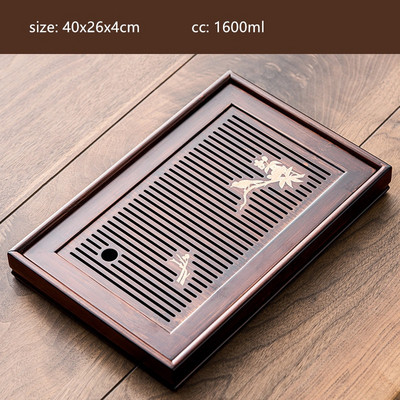 1PC Античен домакински бамбуков поднос за чай Дренаж за съхранение на вода Сух поднос с мехурчета чай Инструменти за китайска чаена церемония Сервизи за чай Консумативи