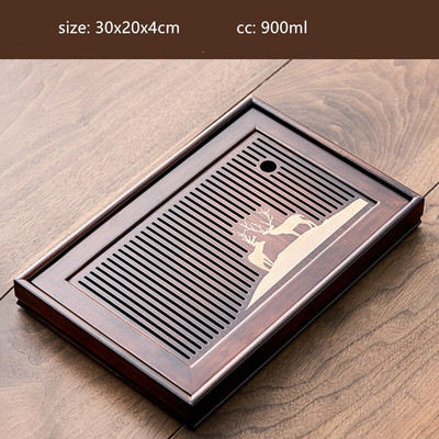 1PC Античен домакински бамбуков поднос за чай Дренаж за съхранение на вода Сух поднос с мехурчета чай Инструменти за китайска чаена церемония Сервизи за чай Консумативи